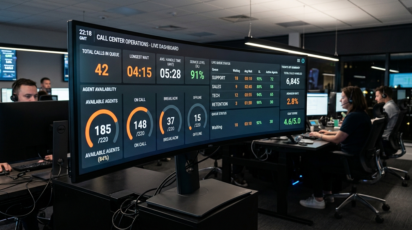Painel de Supervisão ao Vivo (Wallboard)